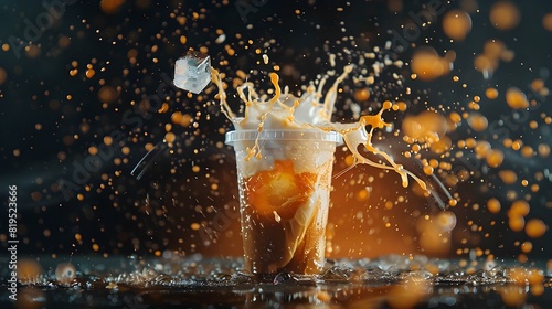 Vibrant Citrus Splash in Refreshing Glass of Chilled Beverage