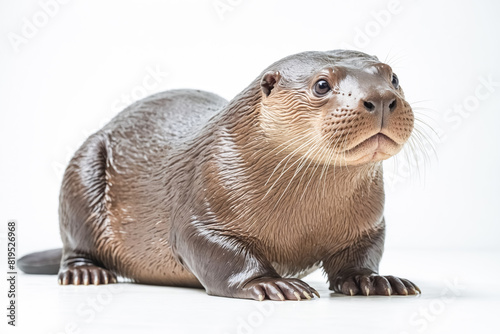 Giant otter (Pteronura brasiliensis) looking to the side