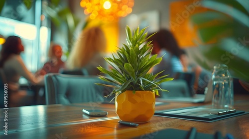 Pineapple on the table in the restaurant