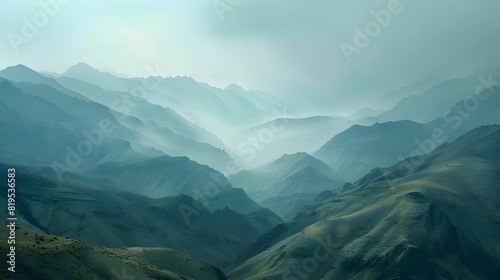 The image is showing a beautiful mountain landscape with a valley in the middle