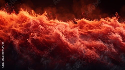 A striking and dramatic shot of a wave of fiery red smoke rising up against a black background, conveying a sense of urgency and energy that is impossible to ignore.