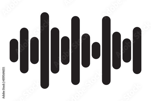 Sound / audio wave or soundwave line art vector icon for music apps and websites