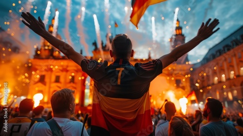 Euro 2024 in Germany: Joyful German Fan Celebrates Football Spirit