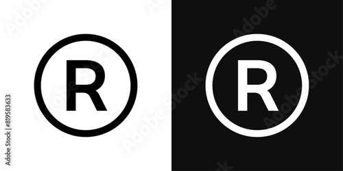 Registered Icon Set. Vector Symbols for Trademark and Copyright.