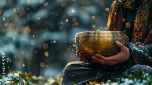 Relaxing meditation using Tibetan singing bowl