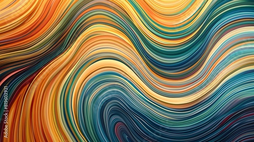 Dynamic wave patterns with a mix of warm and cool tones, forming an energetic and lively backdrop