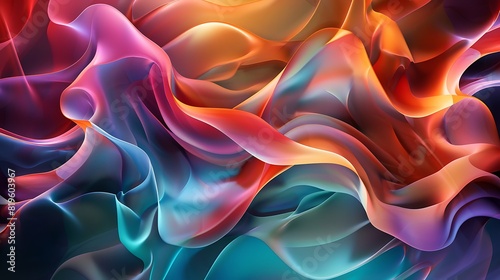 Dynamic wave patterns with a mix of warm and cool tones, forming an energetic and lively backdrop