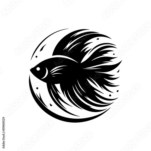 Modern Angelfish Silhouette for High-Quality Artistic and Design Purposes - angelfish illustration 
