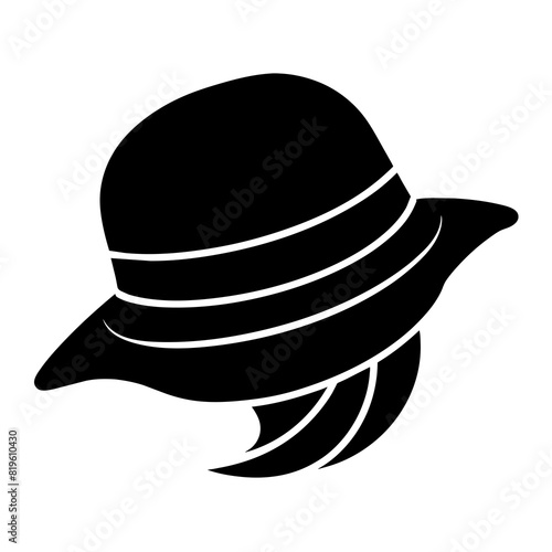 Vector silhouette of Fisherman Hat in a black color illustration 