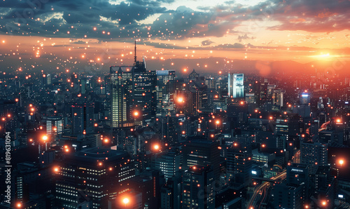 A city of the future that is intelligent thanks to the communications network and the Internet of Things, with devices ranging from smart streetlights to air quality monitoring systems.