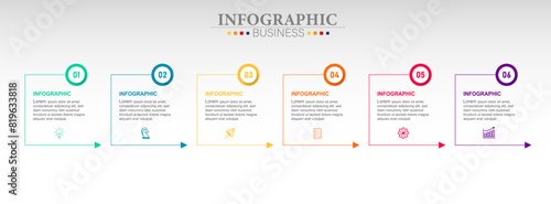 Infographic design process 6 options or steps