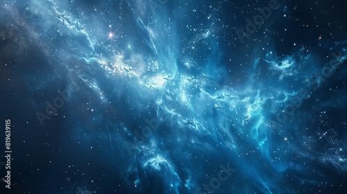 A blue and black space filled with stars