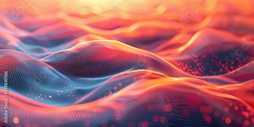 Abstract digital illustration of dynamic wavy lines in varying colors and thickness