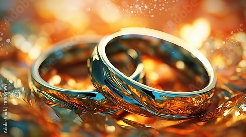 wedding rings abstract background top view Generative AI