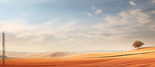 Autumn s rolling hills post harvest with a serene landscape and copy space image