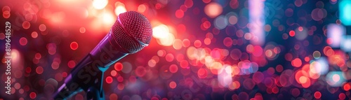 Media interview with a karaoke singer, live event, mic in hand, bright lights, high contrast, digital art, detailed 8K , high-resolution, ultra HD,up32K HD