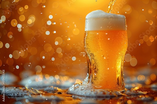 A glass of beer being poured out, high quality, high resolution