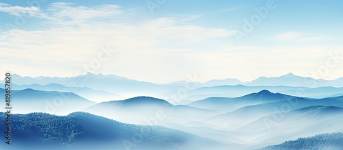 Scenic mountain landscape with misty sky and stunning views perfect for a copy space image
