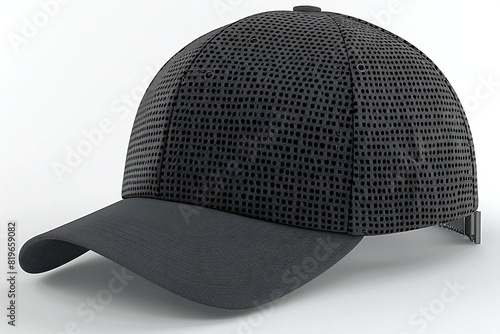 Reversible Black Baseball Cap Mockup on Grey Background