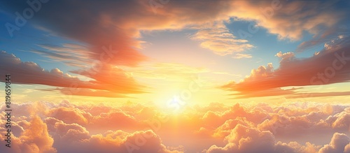 Scenic sunrise with beautiful clouds in the sky perfect for background copy space image