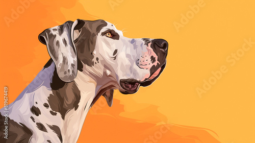 Captivating Digital Illustration of a Joyful Great Dane Dog