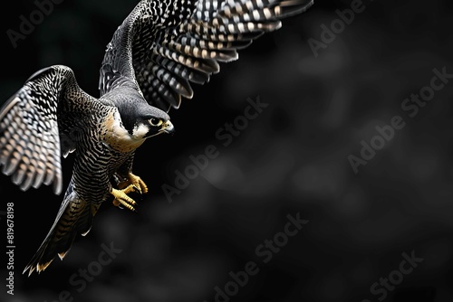 Peregrine Falcon diving towards its prey