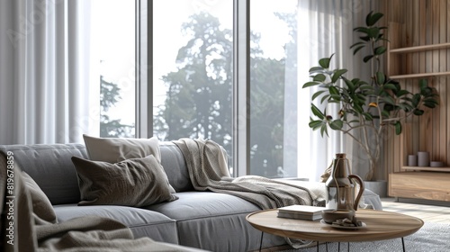 Modern nordic living room , still life 