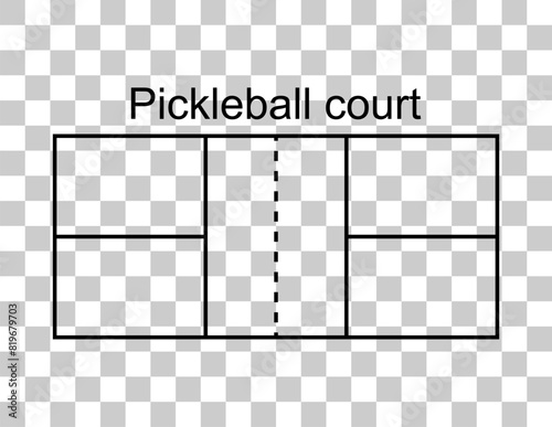 Pickleball racket sport, indoor court paddle icon, web flat symbol vector illustration