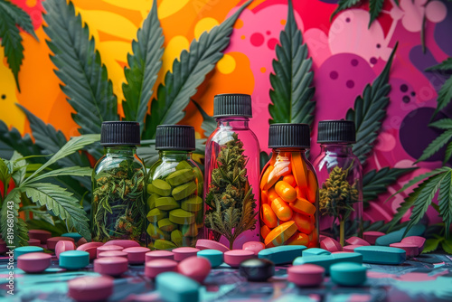 Colorful Cannabis Medicine Display