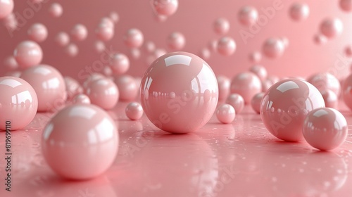  A cluster of pink spheres rests atop a vibrant carpet, surrounded by an abundance of air pockets