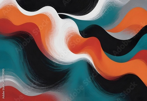 Grainy abstract noisy poster background, orange red white black teal gray color wave noise texture banner header cover design