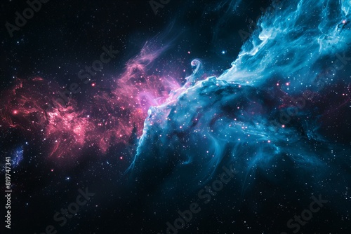 A close up of a galaxy with stars and nebulas