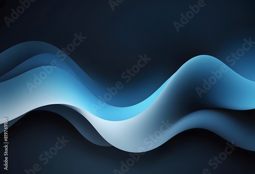 The white blue black blurred abstract gradient on a dark grainy background, glowing light, and large banner size. Ai generate