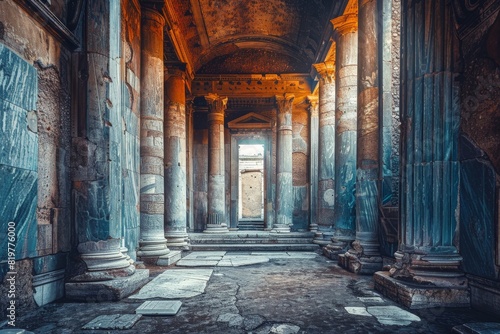 Podium in Ancient greek mythology style interior design - Ai. Beautiful simple AI generated image in 4K, unique.