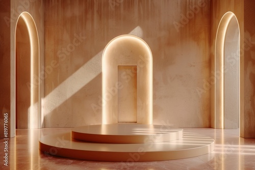 Podium in Ancient greek mythology style interior design - Ai. Beautiful simple AI generated image in 4K, unique.