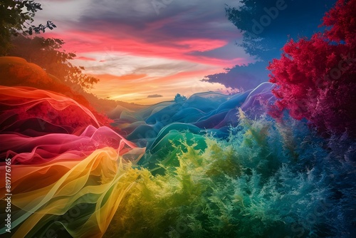 natural colorful landscape abstract, colorful background 