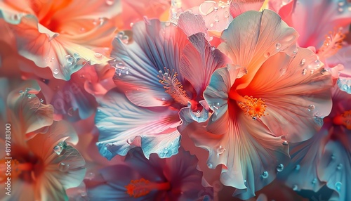 A collection of floral photographs manipulated to represent various emotions in human fashion
