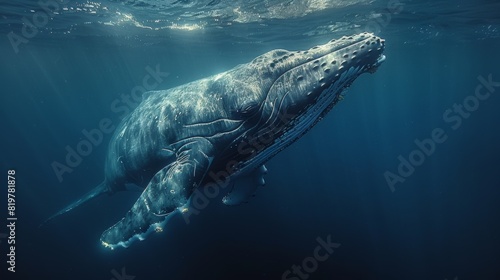 Photo of whales and dolphins underwater 