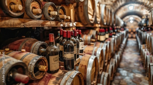 Guarded under the arched roof of the cellar, bottles and barrels filled with wine represent a testament to a private winery's commitment to quality.