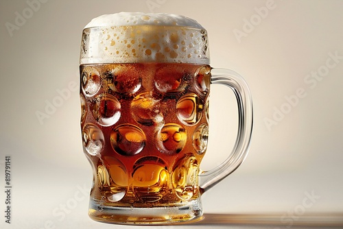 A beer mug stacked on top of a white background