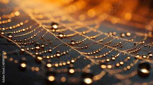 Spider web with dew drops