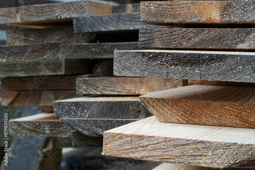 Wood cuted construction closeup, wood panel 