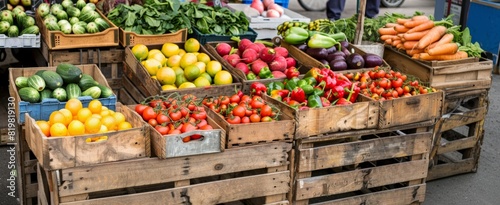 Fresh Fruits and Vegetables at Farmers Market