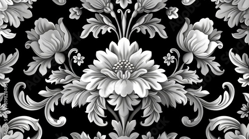 Design of lace pattern and abstract floral ornament.