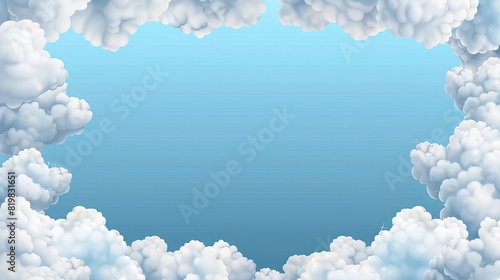 Fluffy cirrus cumulus cloud on transparent background, realistic modern illustration of a weather frame.