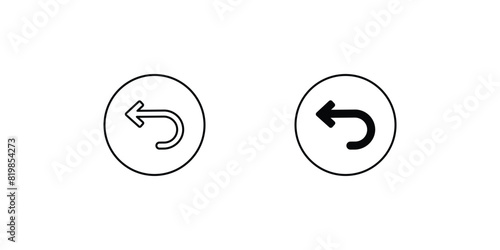 back icon with white background vector stock illustration