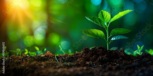 Championing Reforestation for Carbon Footprint Offsetting and Environmental Sustainability. Concept Reforestation, Carbon Footprint, Environmental Sustainability, Championing Forests