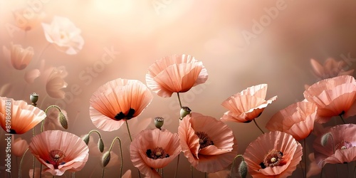 Symbolism of Pink Poppy Flowers on Pastel Background: Representing Sleep, Dreams, and Imagination. Concept Symbolism, Pink Poppy Flowers, Pastel Background, Sleep, Dreams, Imagination