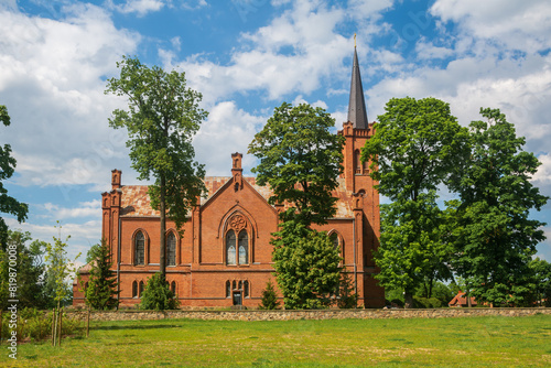 The Evangelical Reformed Church of Lithuania, red brick church in Birzai, Lithuania.