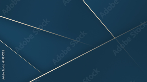 4k navy blue elegant geometric dynamic digital background. Brown beige metallic lines on dark polygonal diagonal backdrop Sea wave trendy color. Winter vintage luxury Christmas palette. Deluxe banner